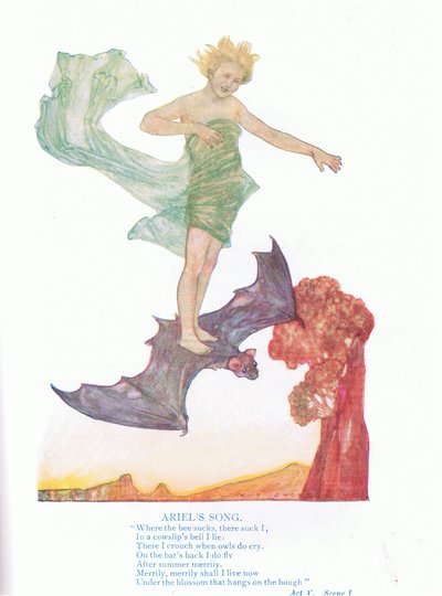 Ariels lied (De Storm), uit Verhalen van Shakespeare uitgegeven door Ward Lock & Co Ltd door A. Jackson
