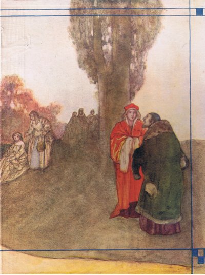 Binnenpaginaontwerp, uit Tales from Shakespeare uitgegeven door Ward Lock & Co Ltd, 1930-40s door A. Jackson
