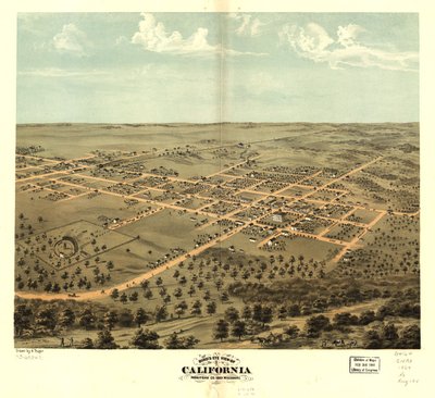 Vogelvlucht van Californië, Moniteau Co., Missouri 1869. LOC 73693471 door A. Ruger