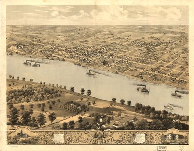 Gezicht in vogelvlucht op Jefferson City, de hoofdstad van Missouri 1869. LOC 73693479 door A. Ruger