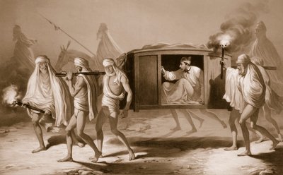 Postkoets in Indiase stijl in de Punjab tussen Loudiana en Amritsar, 1859 door A. Soltykoff