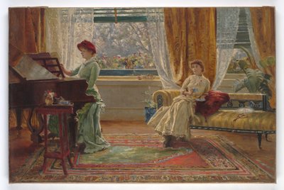 Een Interieur met twee Dames, 1880 door A. Trevor Haddon