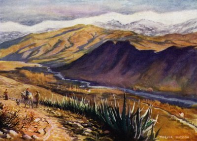Granada, Uitzicht op de Sierra Nevada en rivier Genil door A. Trevor Haddon