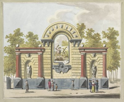 Vernietiging der Aristocratie, decoratie op de Westermarkt, 1795 door A. Verkerk