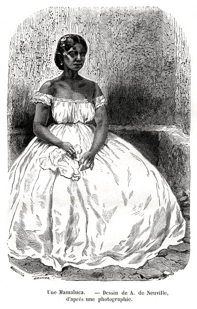 Une Mamaluca, Brazilië, 19e eeuw door A. de Neuville