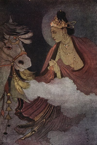 Vertrek van Prins Siddhartha, illustratie uit 