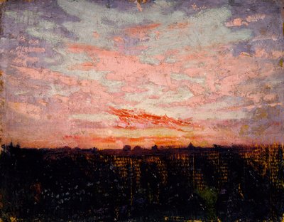 Zonsopgang of zonsondergang, studie voor boek, Concealing Coloration in the Animal Kingdom door Abbott Handerson Thayer