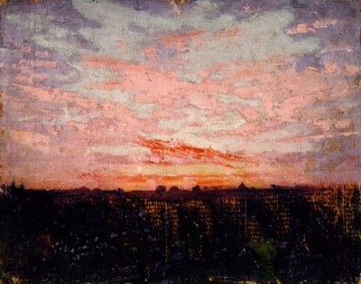 Zonsopgang of zonsondergang, studie voor boek, Concealing Coloration in the Animal Kingdom, ca. 1905-1909 door Abbott Handerson Thayer