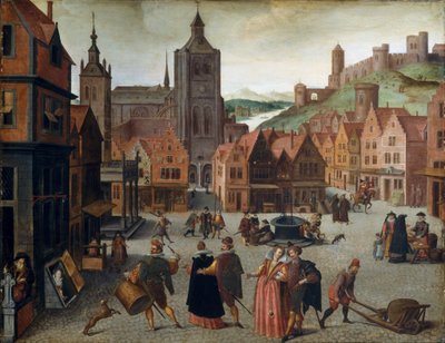 De markt in Bergen op Zoom door Abel Grimmer