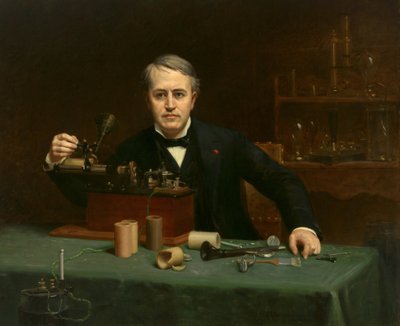 Thomas Alva Edison (1847-1931) door Abraham Archibald Anderson