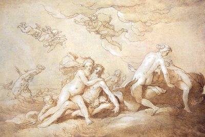 Neptunus & Amphitrite door Abraham Bloemaert
