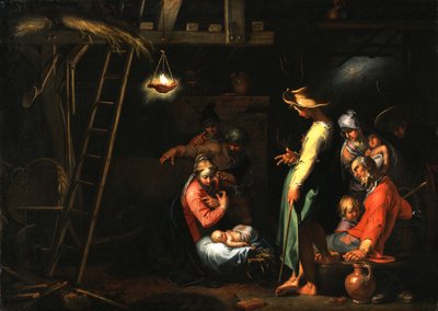 De aanbidding van de herders door Abraham Bloemaert
