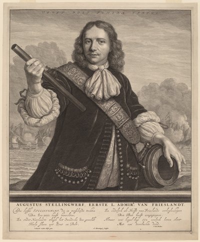 Augustus Stellingwerf, Eerste Admiraal van Friesland door Abraham Blooteling after Lodewyk van der Helst