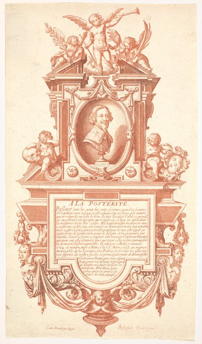 Grafschrift en portret van Jacques Callot, 1635-36 door Abraham Bosse