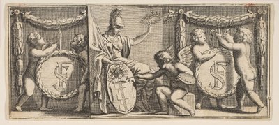 Minerva en de Wapens van François Sublet de Noyers, midden tot laat 17e eeuw door Abraham Bosse
