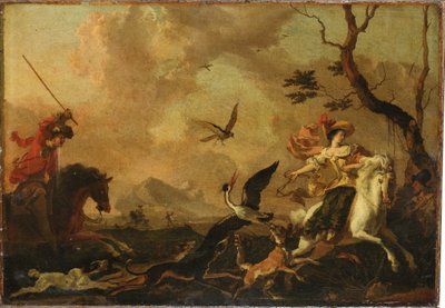Een valkeniersfeest door Abraham Danielsz. Hondius
