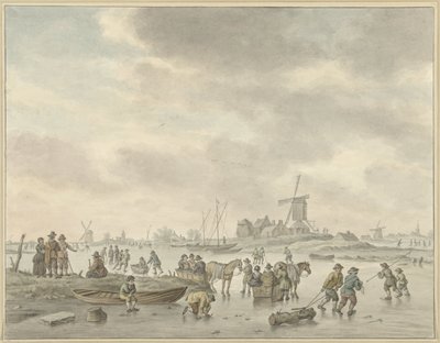 IJsvermaak door Abraham Delfos