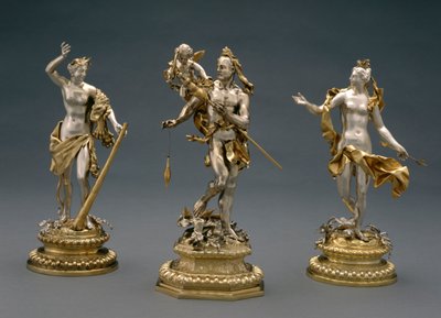 Hercules, Omphale en Venus, c.1695-1700 (gedeeltelijk verzilverd) door Abraham Drentwett