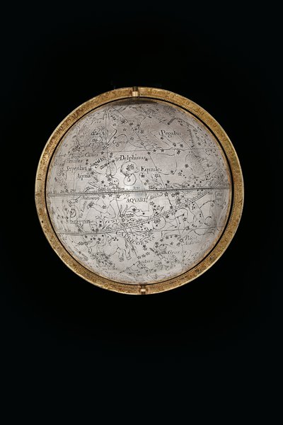 Twee uitzonderlijke aardse en hemelse globes, ondersteund door Hercules en Atlas, Augsburg door Abraham Drentwett