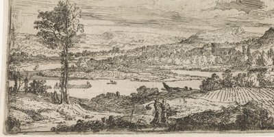 Landschap met rivier door Abraham Genoels