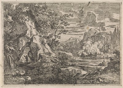 Weg doorheen een rots door Abraham Genoels