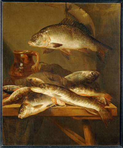 Stilleven met karper ... door Abraham Hendricksz van Beyeren