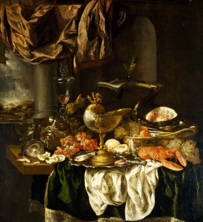 Stilleven met landschap, 1650s door Abraham Hendricksz van Beyeren