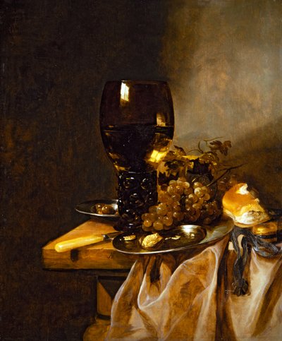 Stilleven met Roemer en fruit door Abraham Hendricksz van Beyeren