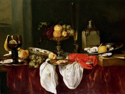 Stilleven met kreeft door Abraham Hendricksz van Beyeren