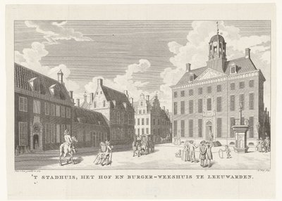 Stadhuis te Leeuwarden door Abraham Jacobsz. Hulk