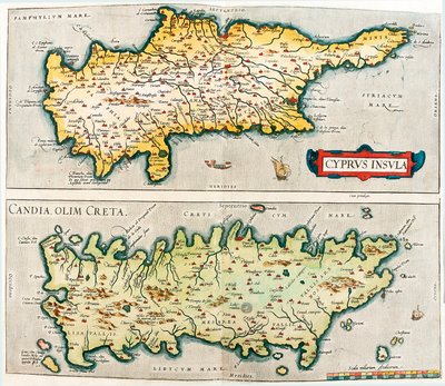Cyprus Insula - Candia, vroeger Kreta door Abraham Ortelius