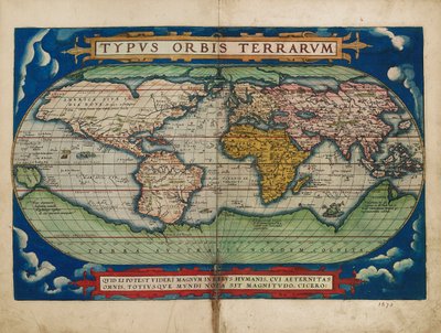 Afbeelding van de wereldbol door Abraham Ortelius