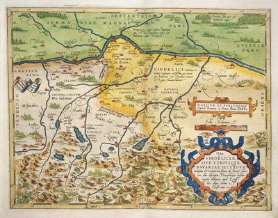 Kaart van Beieren, Duitsland, uit Theatrum Orbis Terrarum door Abraham Ortelius door Abraham Ortelius