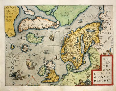 Kaart van Noord-Europa, uit Theatrum Orbis Terrarum door Abraham Ortelius door Abraham Ortelius