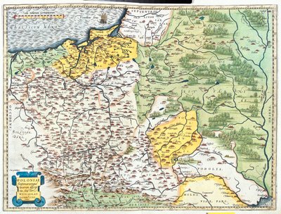 Polen, Litouwen (provincies: Klaipèda, Tauragè, Kaunas, Vilnius, Utena, Marijampolè, Alytus), Wit-Rusland (groot deel, behalve noordelijke regio Vitebsk), zuidwestelijk Rusland, westelijk Oekraïne, noordelijk Moldavië, Slowakije (regio: ilina, Preov) door Abraham Ortelius