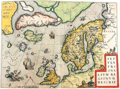 Septentrionalium Regionum Descrip. Geografische kaart van Scandinavië en Noord-Europa uit 
