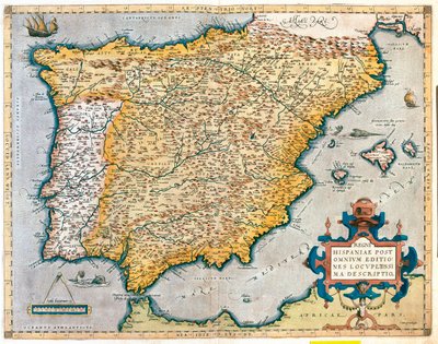 Spanje, Portugal door Abraham Ortelius