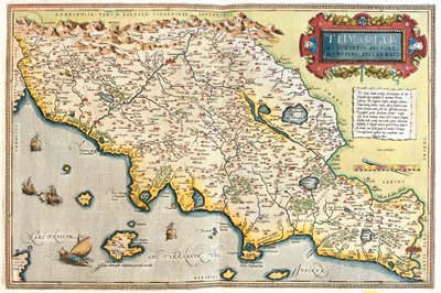Toscane, westelijk zuidelijk Emilia-Romagna, Umbrië, noordelijk Lazio, Italië door Abraham Ortelius
