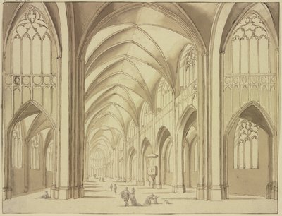 Interieur van de Sint-Mariakerk te Utrecht door Abraham Rademaker
