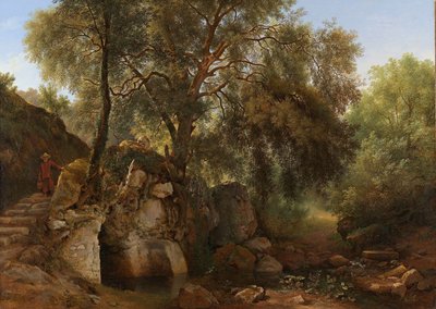 Gezicht in het park van de Villa Chigi bij Ariccia door Abraham Teerlink