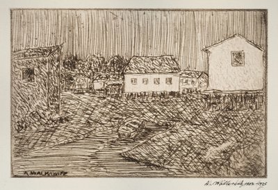 Straatscène, Gebouw of Portret door Abraham Walkowitz