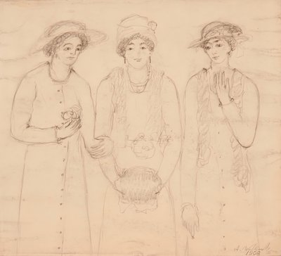 Drie vrouwen, 1908 door Abraham Walkowitz