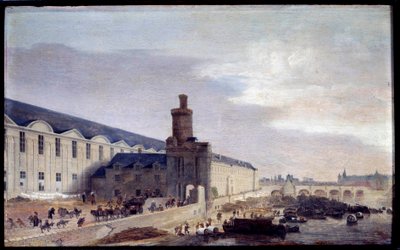 Uitzicht op Porte Neuve en Galerie du Louvre rond 1640 door Abraham de Verwer