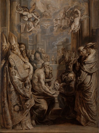 Het dispuut over de aanwezigheid van Christus in de eucharistie door Abraham van Diepenbeeck