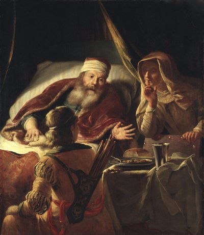 Isaak zegent Jakob door Abraham van Dijck