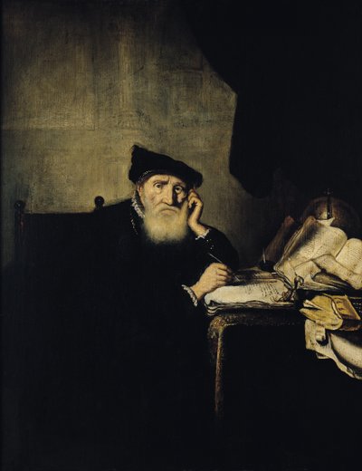 Een filosoof in zijn studeerkamer door Abraham van den Hecken