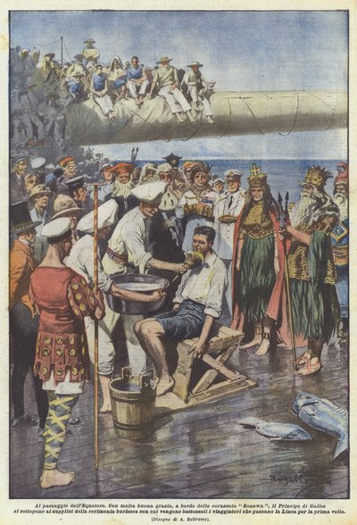 Bij het passeren van de evenaar door Achille Beltrame