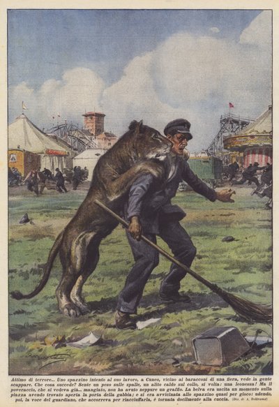Moment van terreur door Achille Beltrame