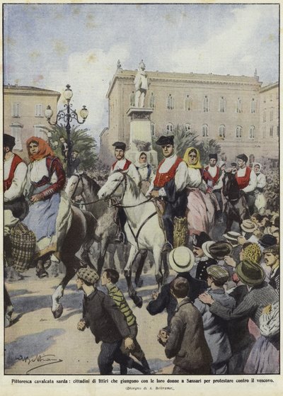 Demonstraties in Sardinië door Achille Beltrame