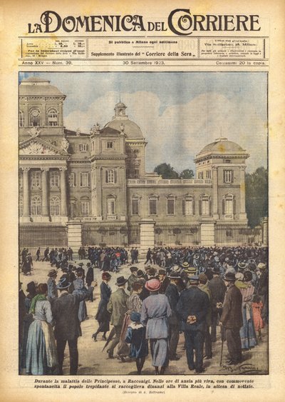 Tijdens de ziekte van de prinsessen in Racconigi door Achille Beltrame